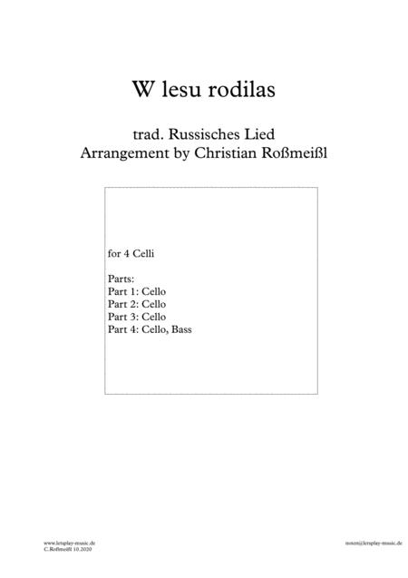 Free Sheet Music W Lesu Rodilas With Chello Quartett