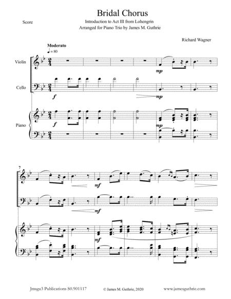 Free Sheet Music Wagner Bridal Chorus For Piano Trio