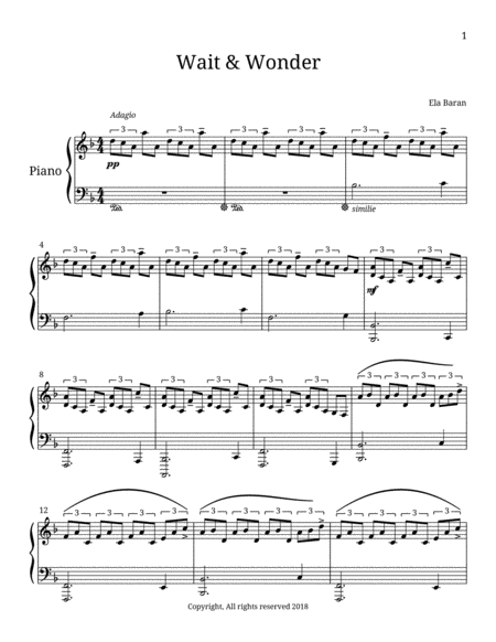 Free Sheet Music Wait Wonder