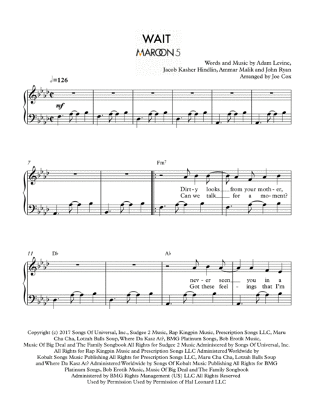 Wait Sheet Music