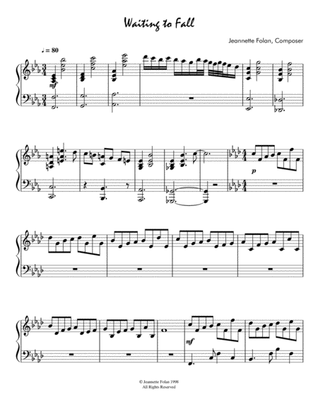 Waiting To Fall Sheet Music