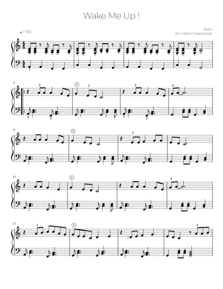 Wake Me Up Easy Piano Sheet Music