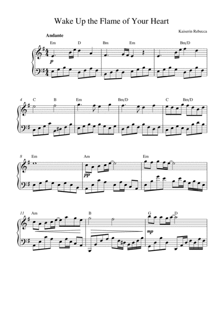 Wake Up The Flame Of Your Heart Sheet Music