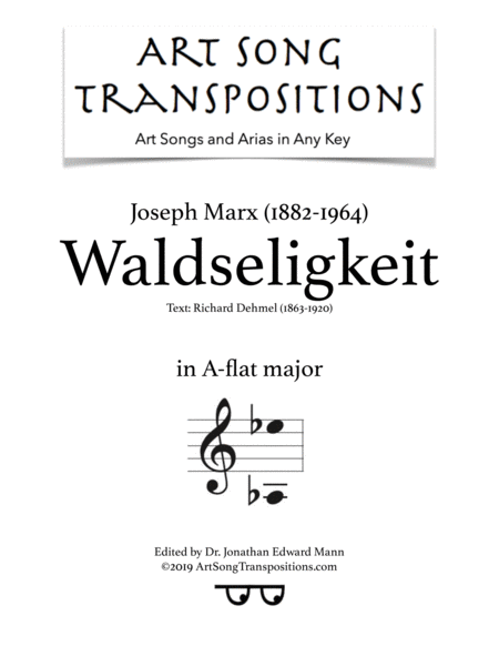 Free Sheet Music Waldseligkeit A Flat Major