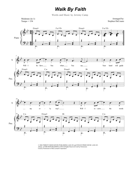 Free Sheet Music Walk By Faith Duet For Soprano And Tenor Solo