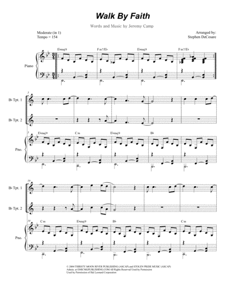 Walk By Faith For Brass Quartet Sheet Music