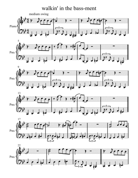 Walkin In The Bassment Sheet Music