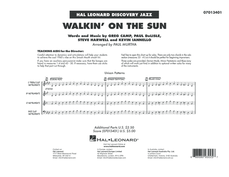 Walkin On The Sun Arr Paul Murtha Conductor Score Full Score Sheet Music