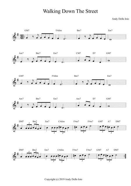 Walking Down The Street Sheet Music