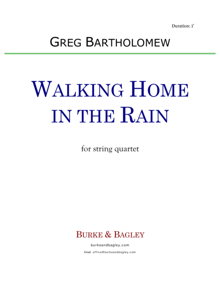 Walking Home In The Rain Sheet Music