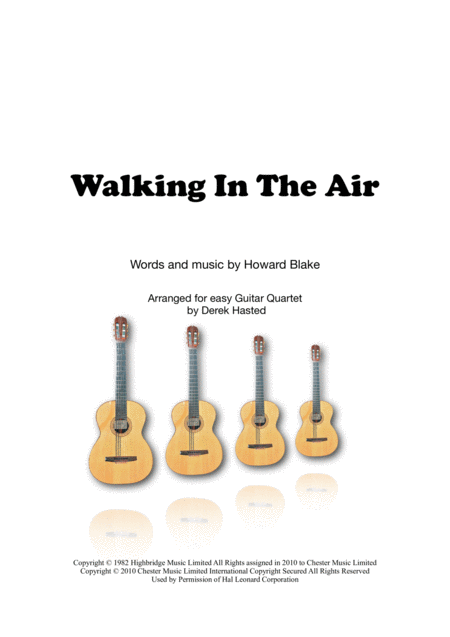 Free Sheet Music Walking In The Air For Easy Guitar Quartet