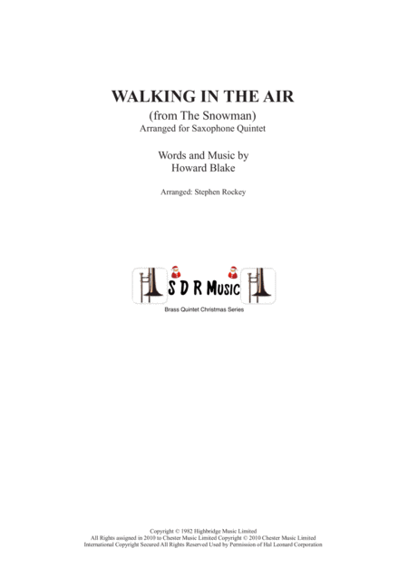 Free Sheet Music Walking In The Air For Saxophone Quintet