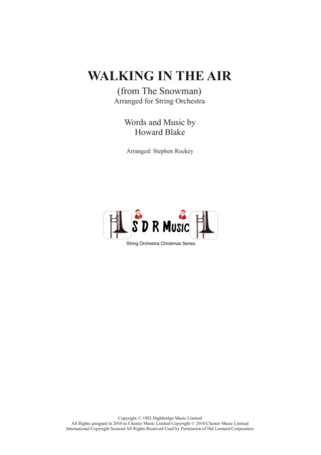 Walking In The Air For String Orchestra Sheet Music