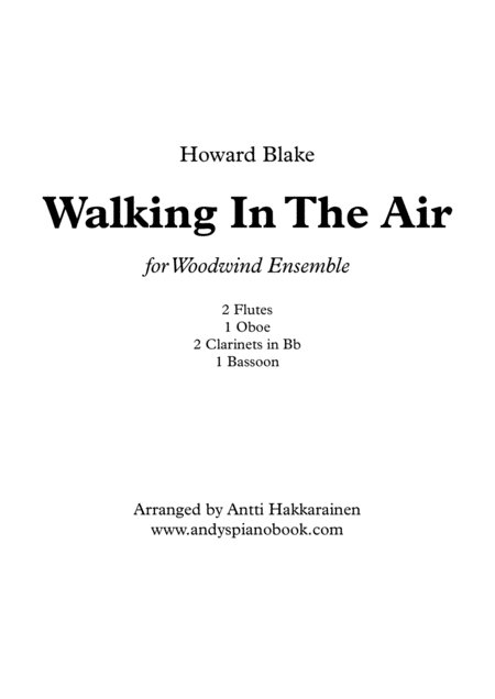 Walking In The Air Woodwind Ensemble Sheet Music