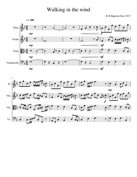 Walking In The Wind Sheet Music