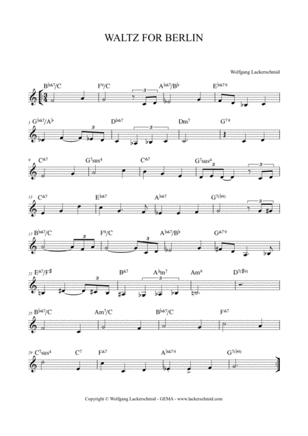 Waltz For Berlin Sheet Music