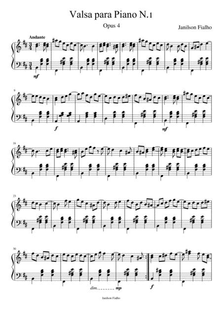 Waltz For Piano N 1 Opus 4 Sheet Music