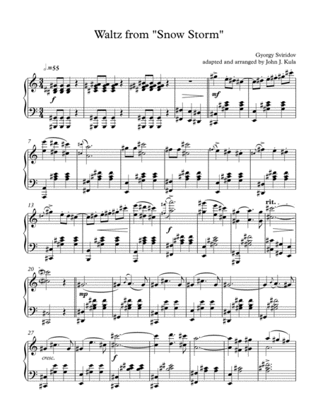 Waltz From Snow Storm Sheet Music