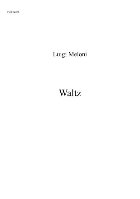 Waltz Full Score Sheet Music