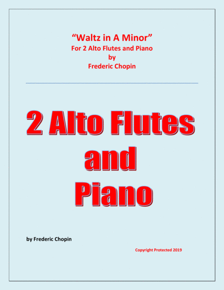 Free Sheet Music Waltz In A Minor 2 Alto Flutes And Piano Chamber Music