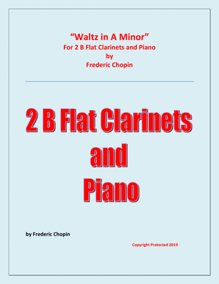 Waltz In A Minor Chopin 2 B Flat Clarinets And Piano Chamber Music Sheet Music