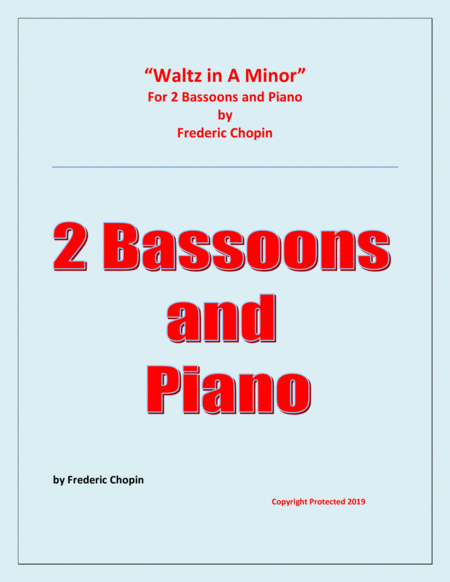 Free Sheet Music Waltz In A Minor Chopin 2 Bassoons And Piano Chamber Music