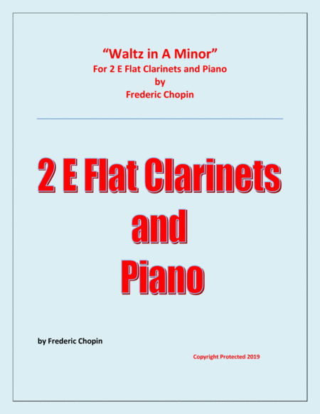 Waltz In A Minor Chopin 2 E Flat Clarinets And Piano Chamber Music Sheet Music