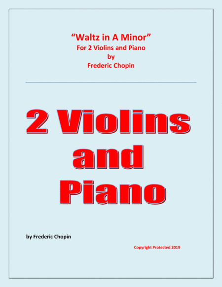 Waltz In A Minor Chopin 2 Violins And Piano Chamber Music Sheet Music