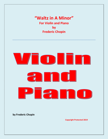 Waltz In A Minor Chopin Violin And Piano Chamber Music Sheet Music