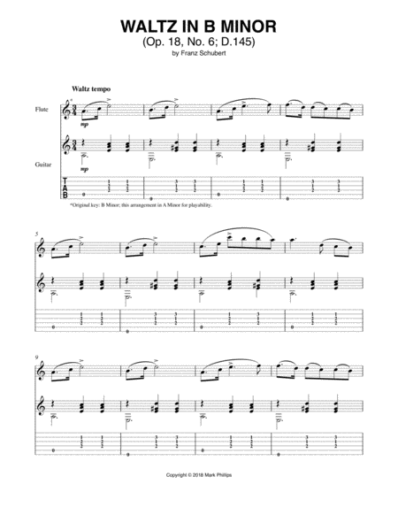 Free Sheet Music Waltz In B Minor Op 18 No 6 D 145