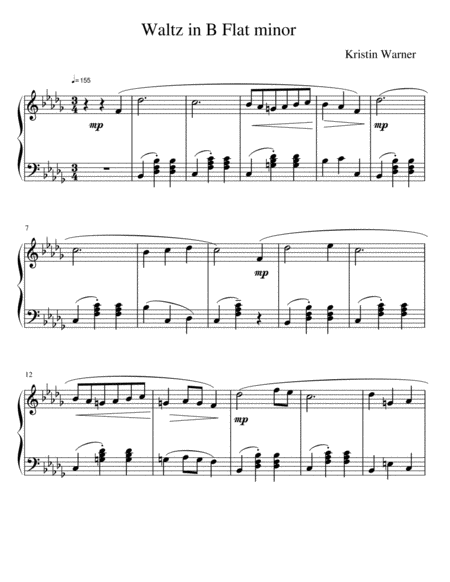 Waltz In Bflat Minor Sheet Music