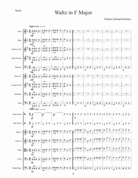 Waltz In F Major Full Orchestra Sheet Music