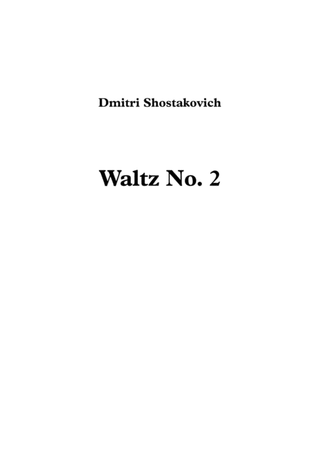 Waltz No 2 Dmitri Shostakovich Sheet Music