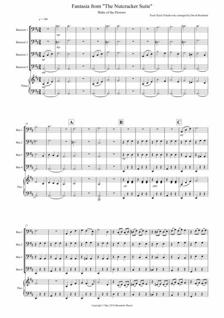 Free Sheet Music Waltz Of The Flowers For Bassoon Quartet Fantasia From The Nutcracker