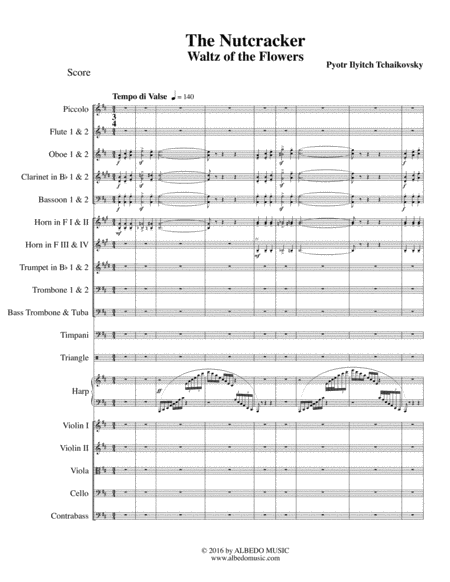 Free Sheet Music Waltz Of The Flowers From The Nutcracker For Full Orchestra