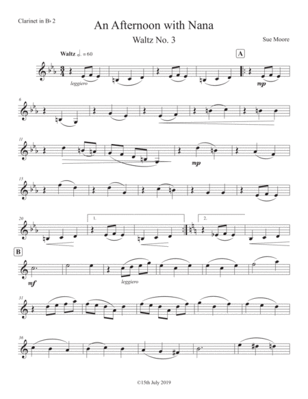 Free Sheet Music Waltzing Down Under Clarinet 2