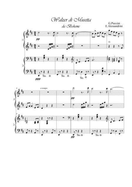 Free Sheet Music Walzer Di Musetta Piano 4 Hands