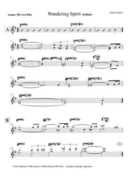 Free Sheet Music Wandering Spirit