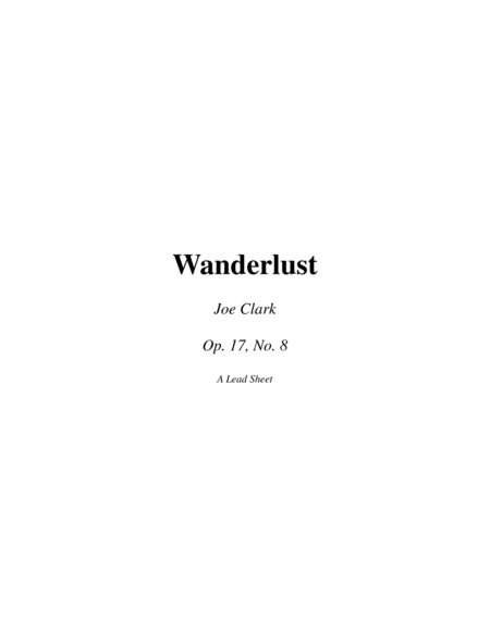 Wanderlust Sheet Music