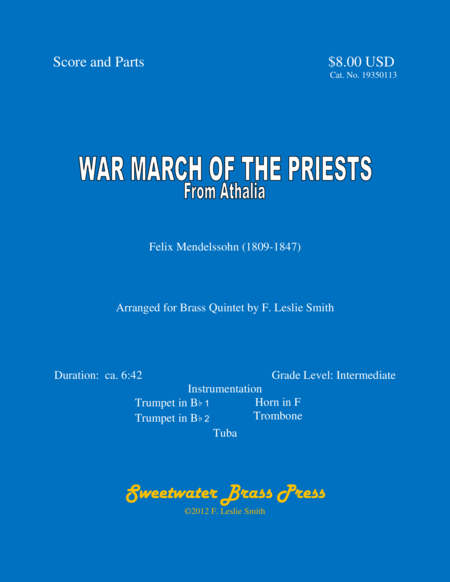 War March Of The Priests From Athalia Sheet Music