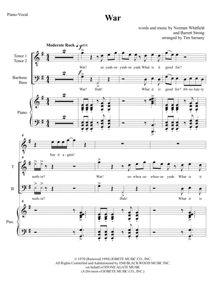 War Sheet Music