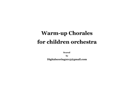 Warm Up Choral For Orchestra Sheet Music