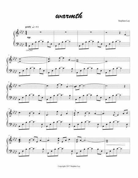 Free Sheet Music Warmth