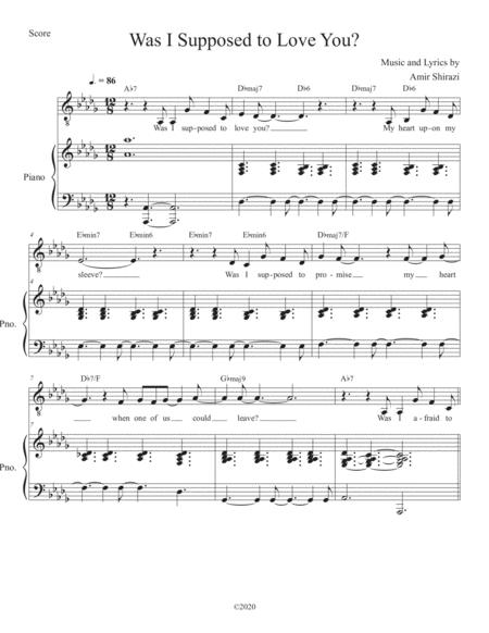 Was I Supposed To Love You Key Of Db Sheet Music