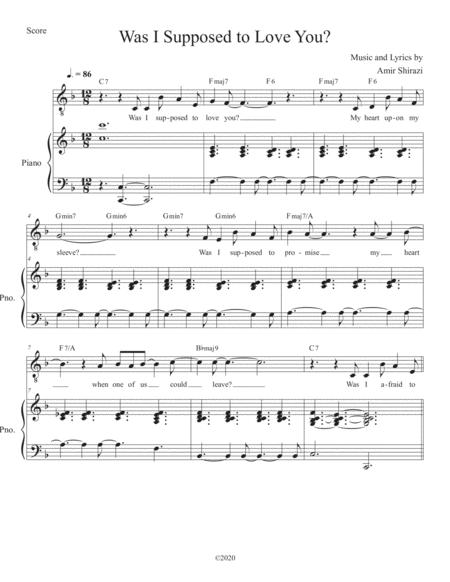 Was I Supposed To Love You Sheet Music