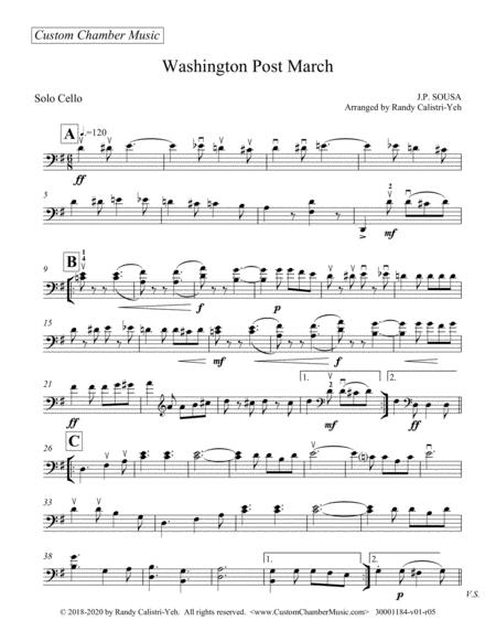 Washington Post March For Solo Cello Viola Sheet Music