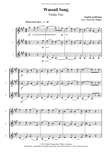 Wassail Song Sheet Music