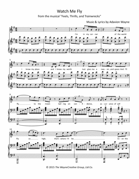 Free Sheet Music Watch Me Fly