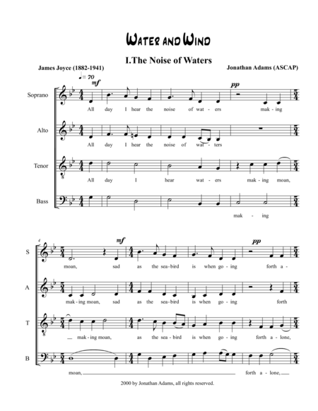 Water And Wind I The Noise Of Waters Sheet Music