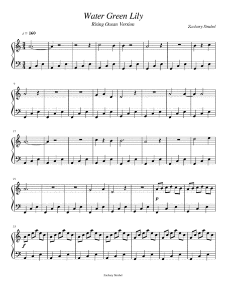 Water Green Lily Sheet Music